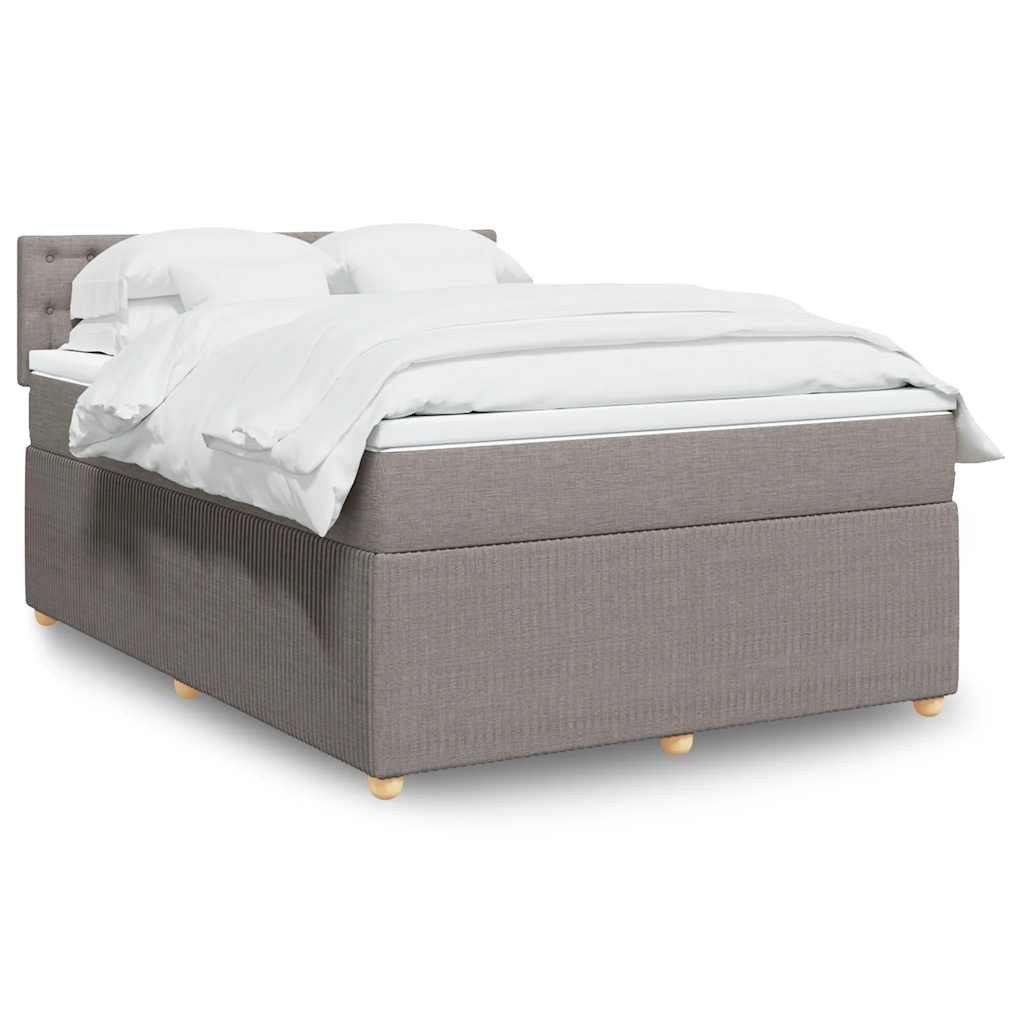 Boxspring met matras stof taupe 140x200 cm is nu te koop bij PeponiXL, paradijselijk wonen!