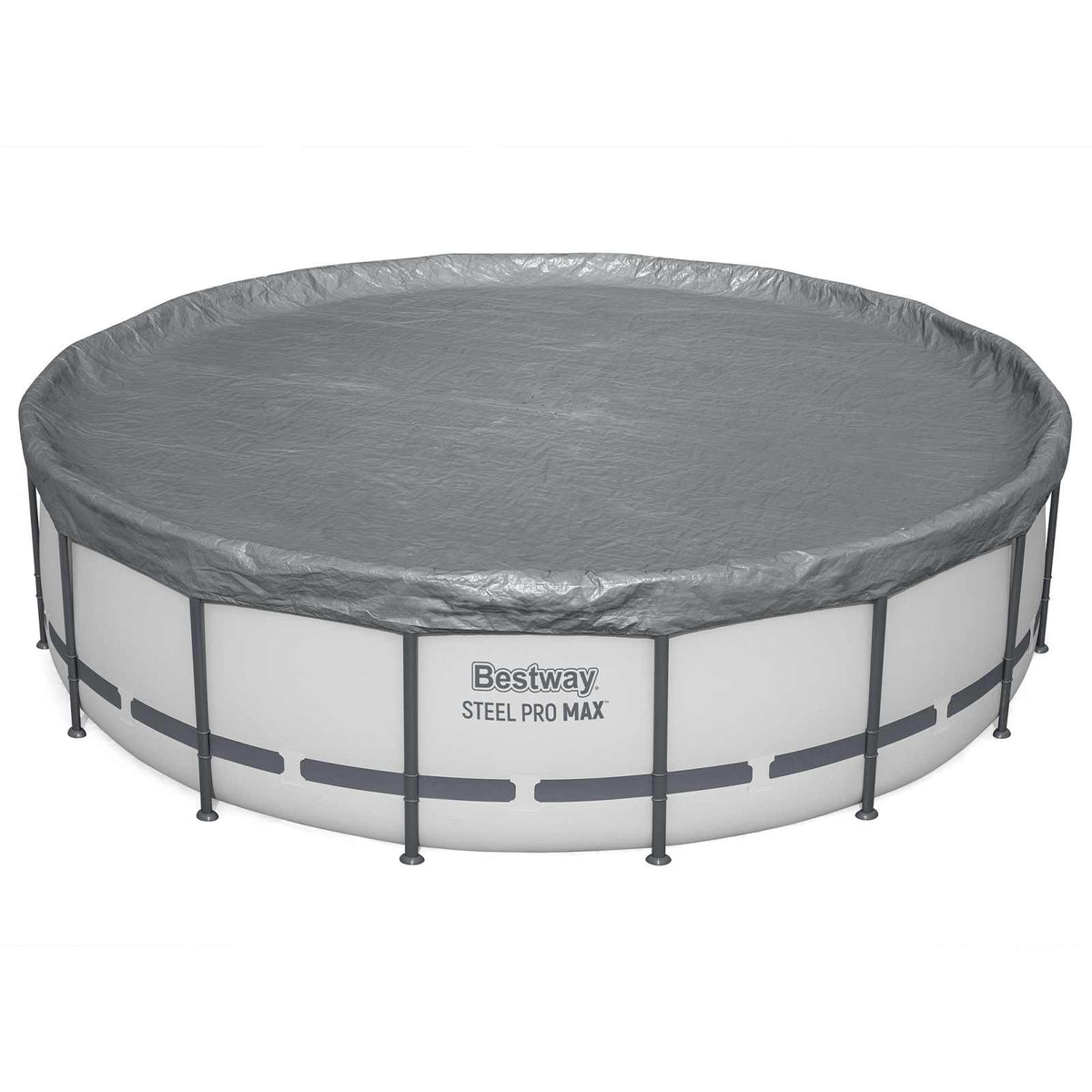 Bestway Zwembadcover Ø4,88 m Rond Polyester Grijs is nu te koop bij PeponiXL, paradijselijk wonen!