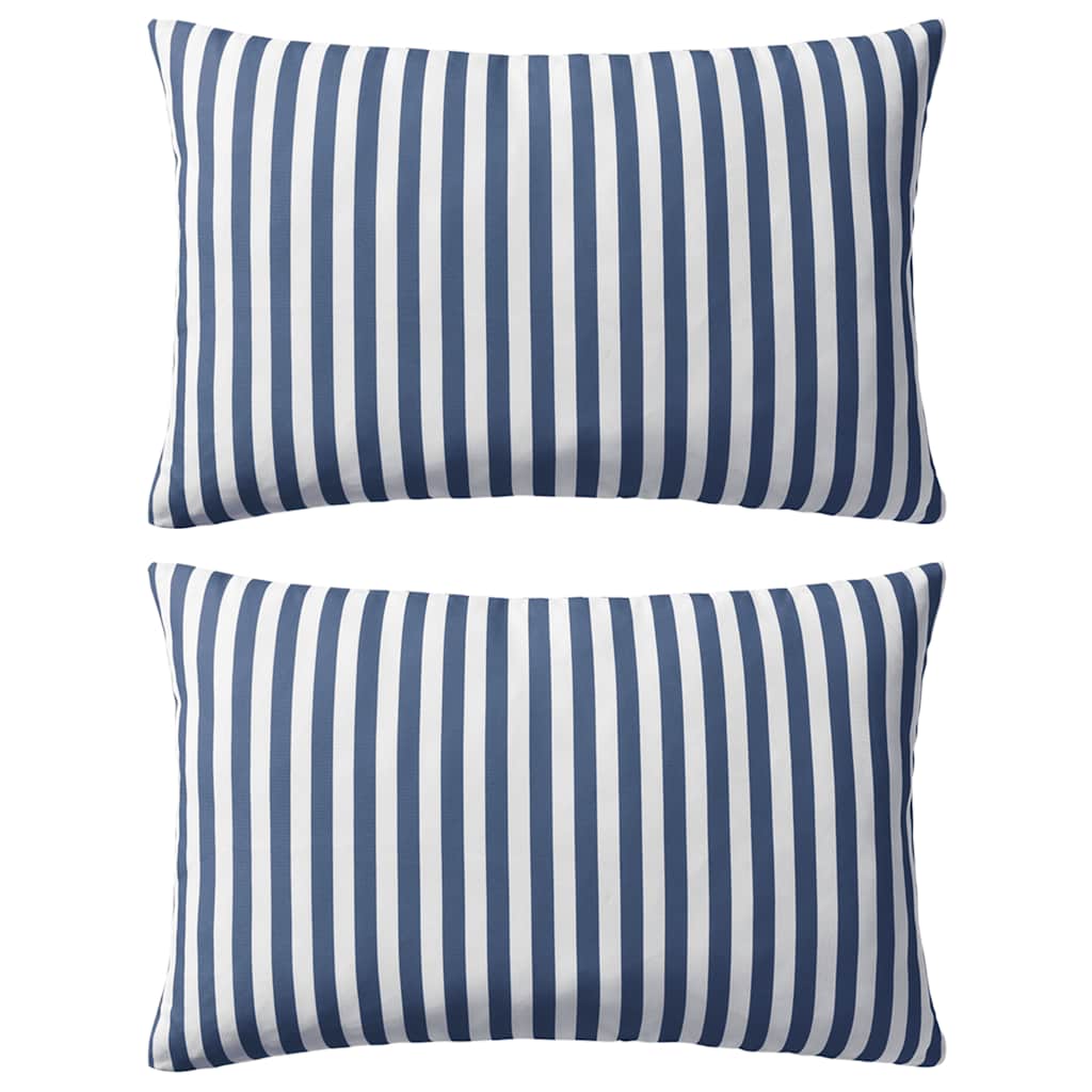 Buitenkussens 60x40 cm gestreept marineblauw 2 st is nu te koop bij PeponiXL, paradijselijk wonen!