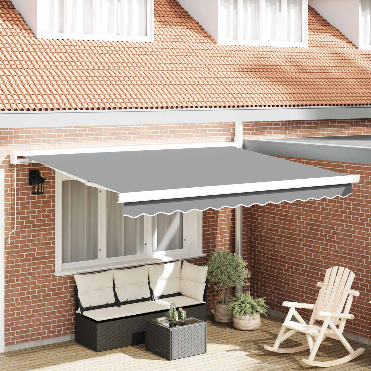 Handmatige Luifel Frame 3,5 x 2,5 m Wit Gepoedercoat aluminium is nu te koop bij PeponiXL, paradijselijk wonen!