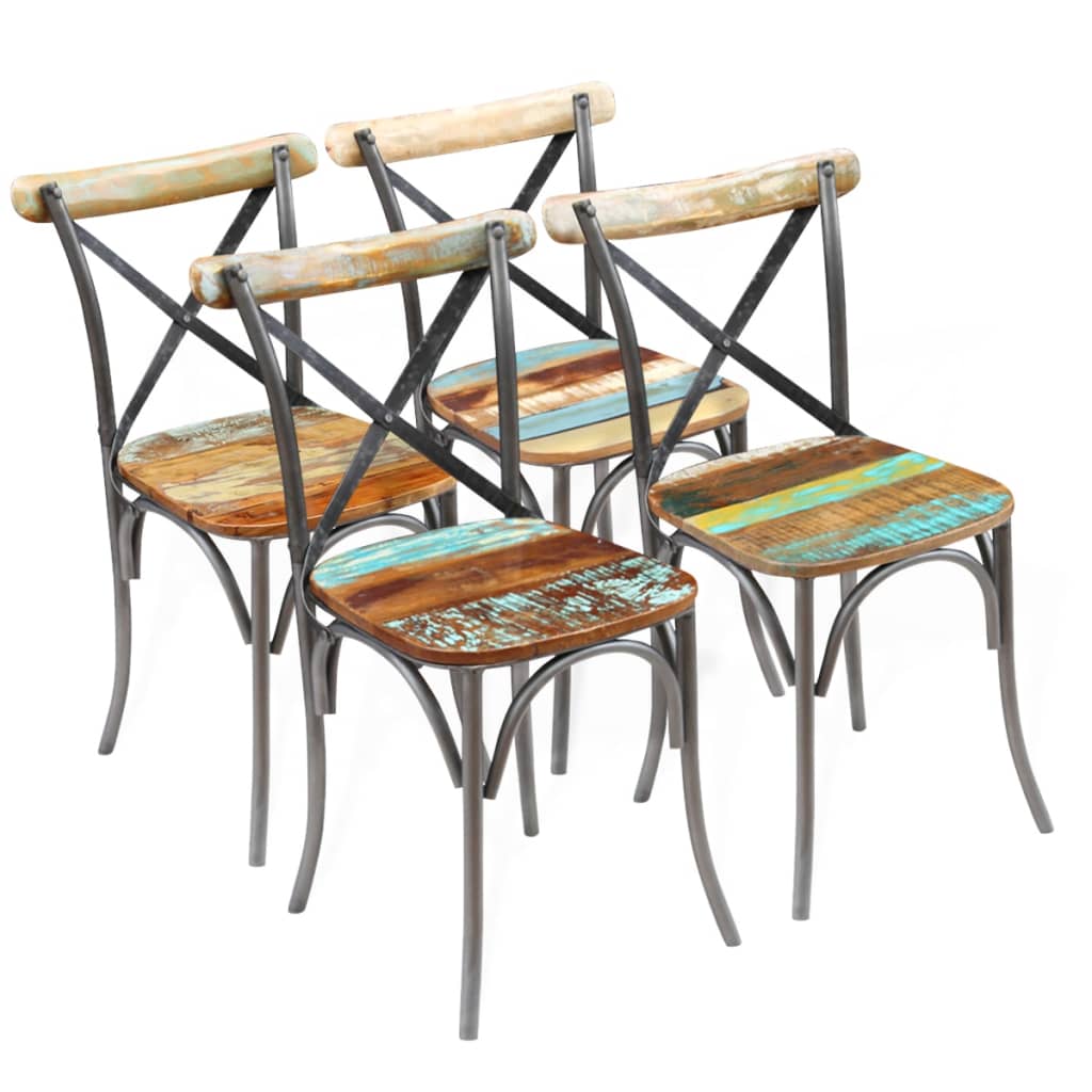 Eetkamerstoelen 4 st massief gerecycled hout is nu te koop bij PeponiXL, paradijselijk wonen!