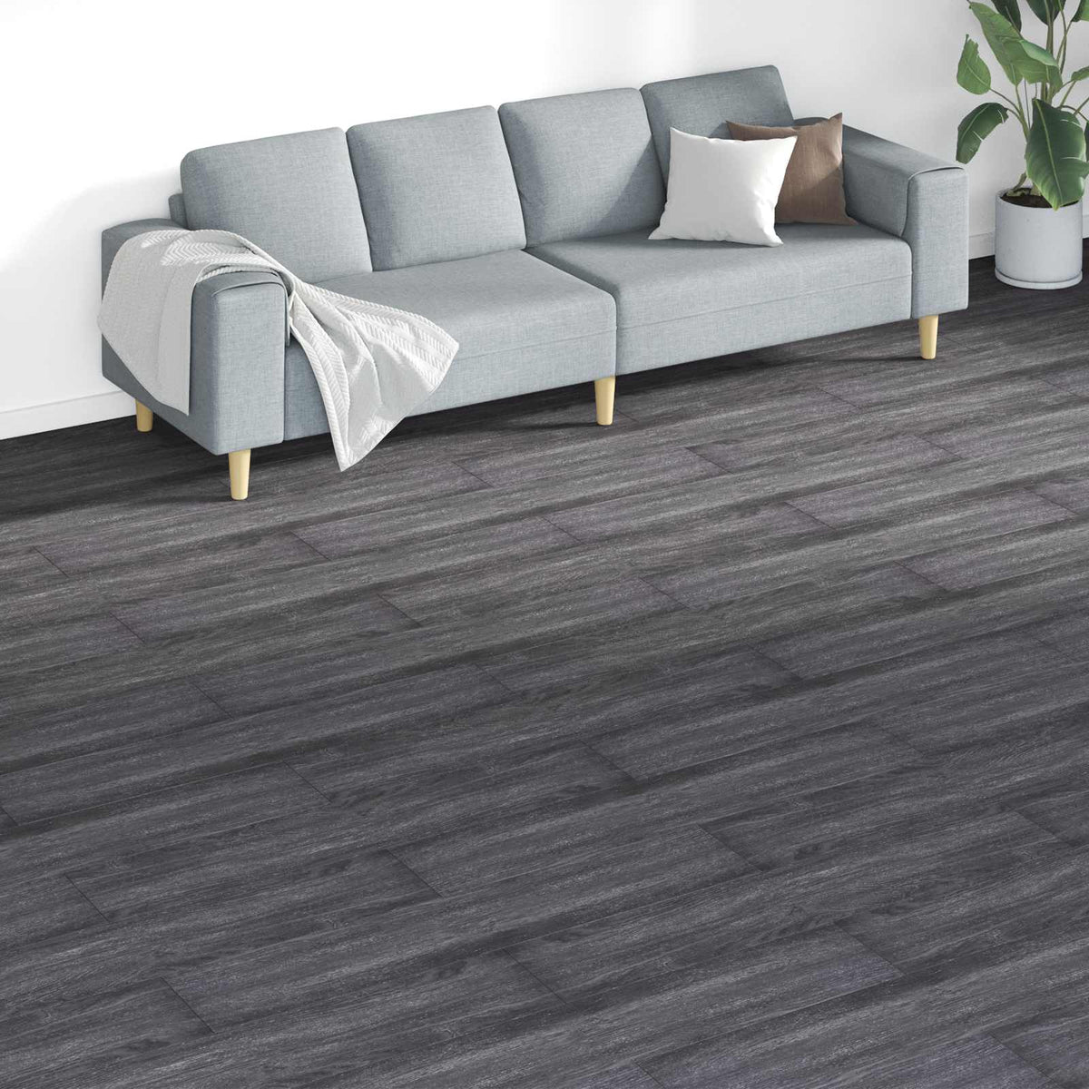 Vloerplanken 18 pcs Zwart en Wit 5,26 m² PVC is nu te koop bij PeponiXL, paradijselijk wonen!