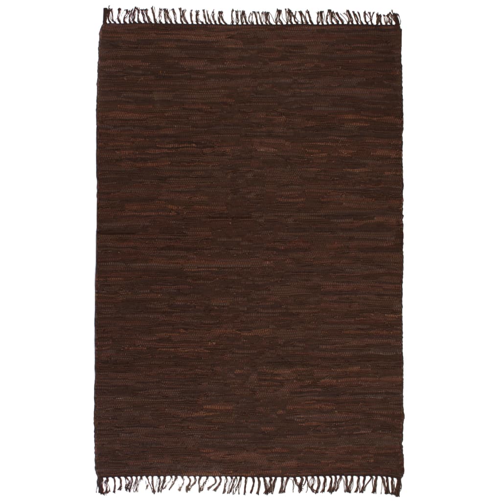 Vloerkleed Chindi handgeweven 120x170 cm leer bruin is nu te koop bij PeponiXL, paradijselijk wonen!