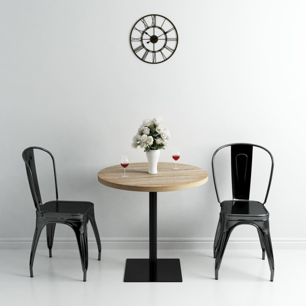 Bistrotafel rond 80x75 cm MDF en staal eikenkleur is nu te koop bij PeponiXL, paradijselijk wonen!