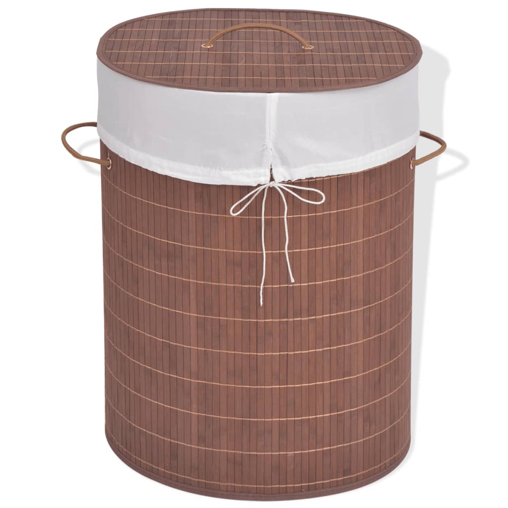 Wasmand ovaal bamboe bruin is nu te koop bij PeponiXL, paradijselijk wonen!