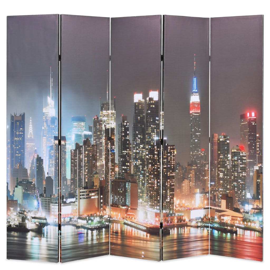 Kamerscherm inklapbaar New York bij nacht 200x170 cm is nu te koop bij PeponiXL, paradijselijk wonen!