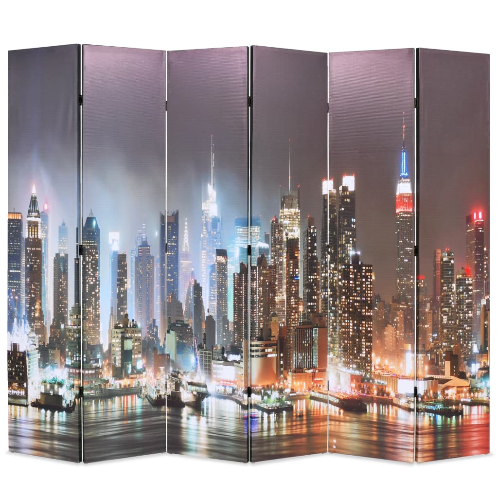 Kamerscherm inklapbaar New York bij nacht 228x170 cm is nu te koop bij PeponiXL, paradijselijk wonen!