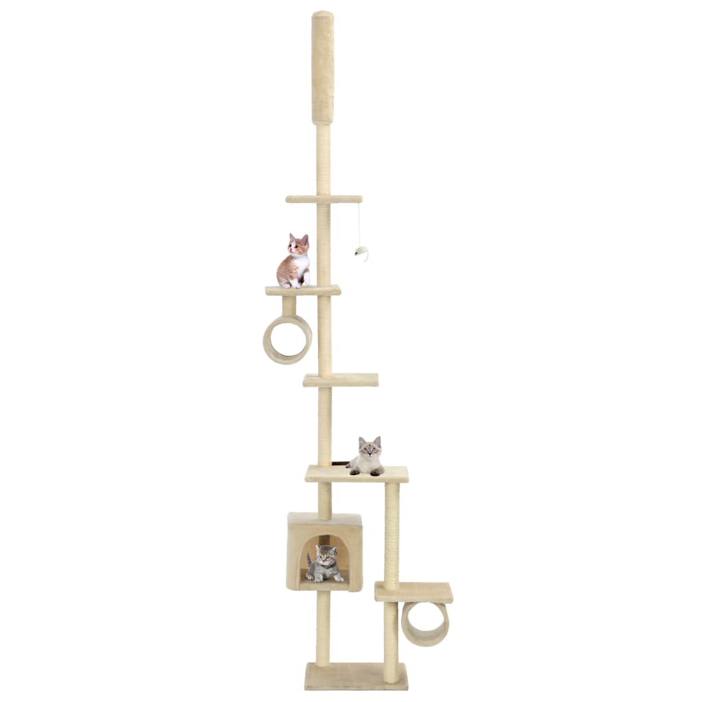 Kattenkrabpaal met sisal krabpalen 260 cm beige is nu te koop bij PeponiXL, paradijselijk wonen!