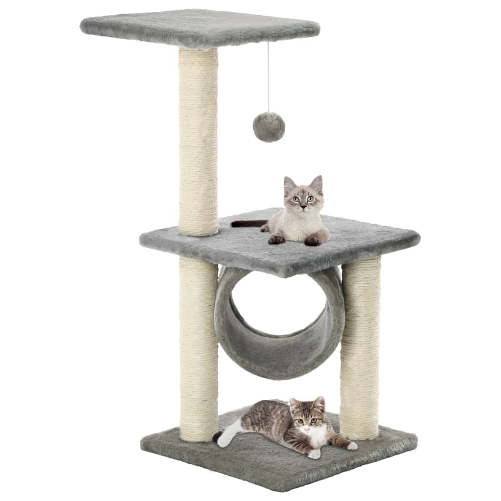 Kattenkrabpaal met sisal krabpalen 65 cm grijs is nu te koop bij PeponiXL, paradijselijk wonen!