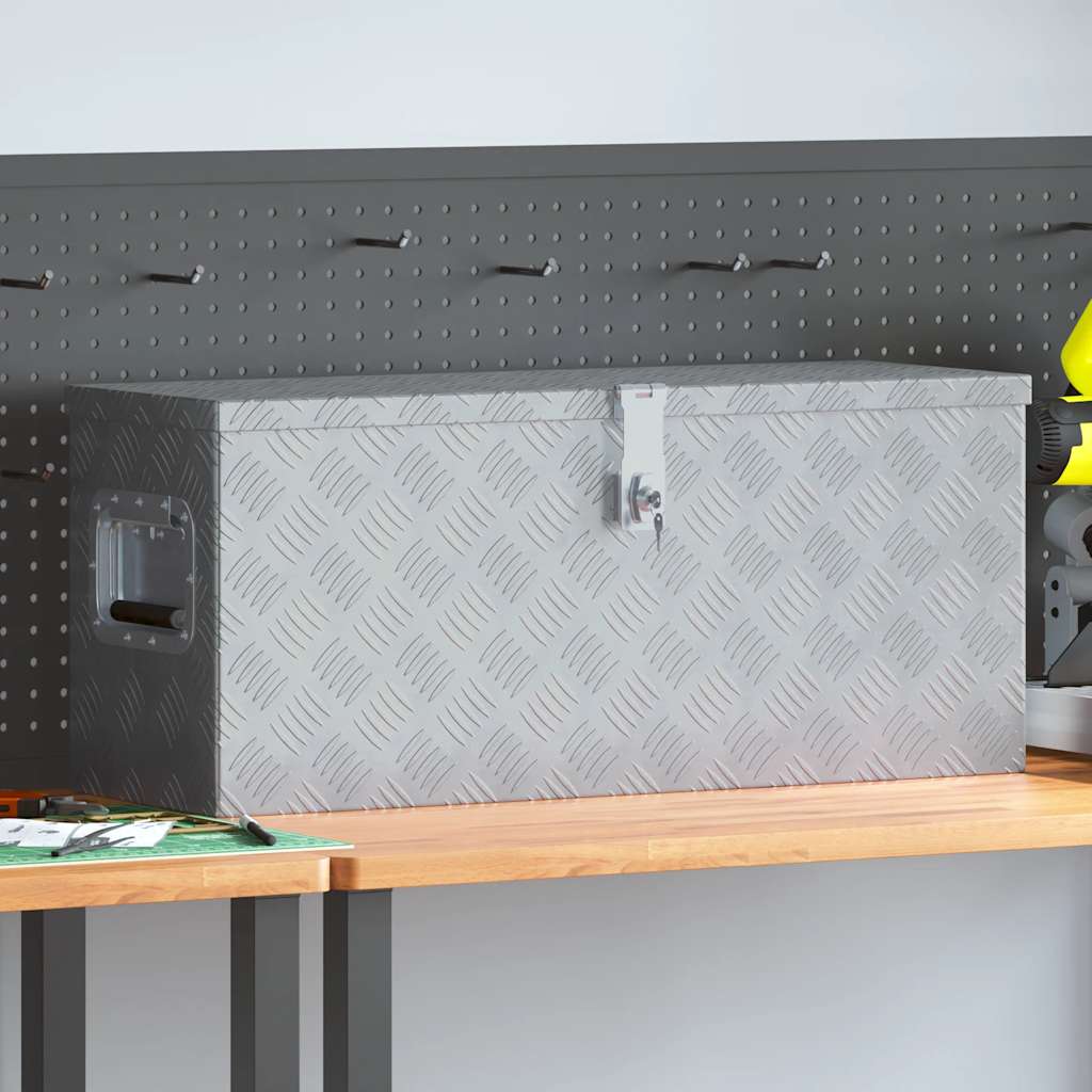 Aluminium kist 76,5x26,5x33 cm zilverkleurig is nu te koop bij PeponiXL, paradijselijk wonen!