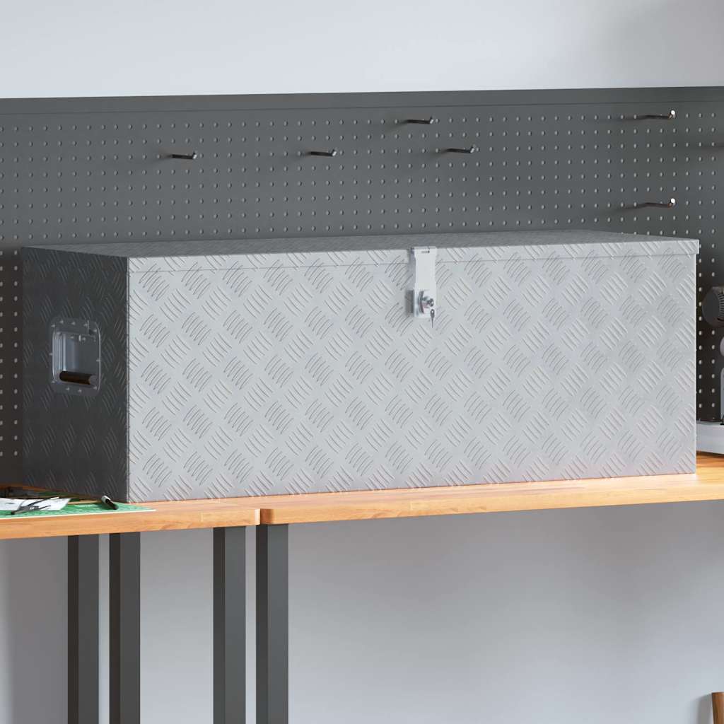 Aluminium kist 110,5x38,5x40 cm zilverkleurig is nu te koop bij PeponiXL, paradijselijk wonen!