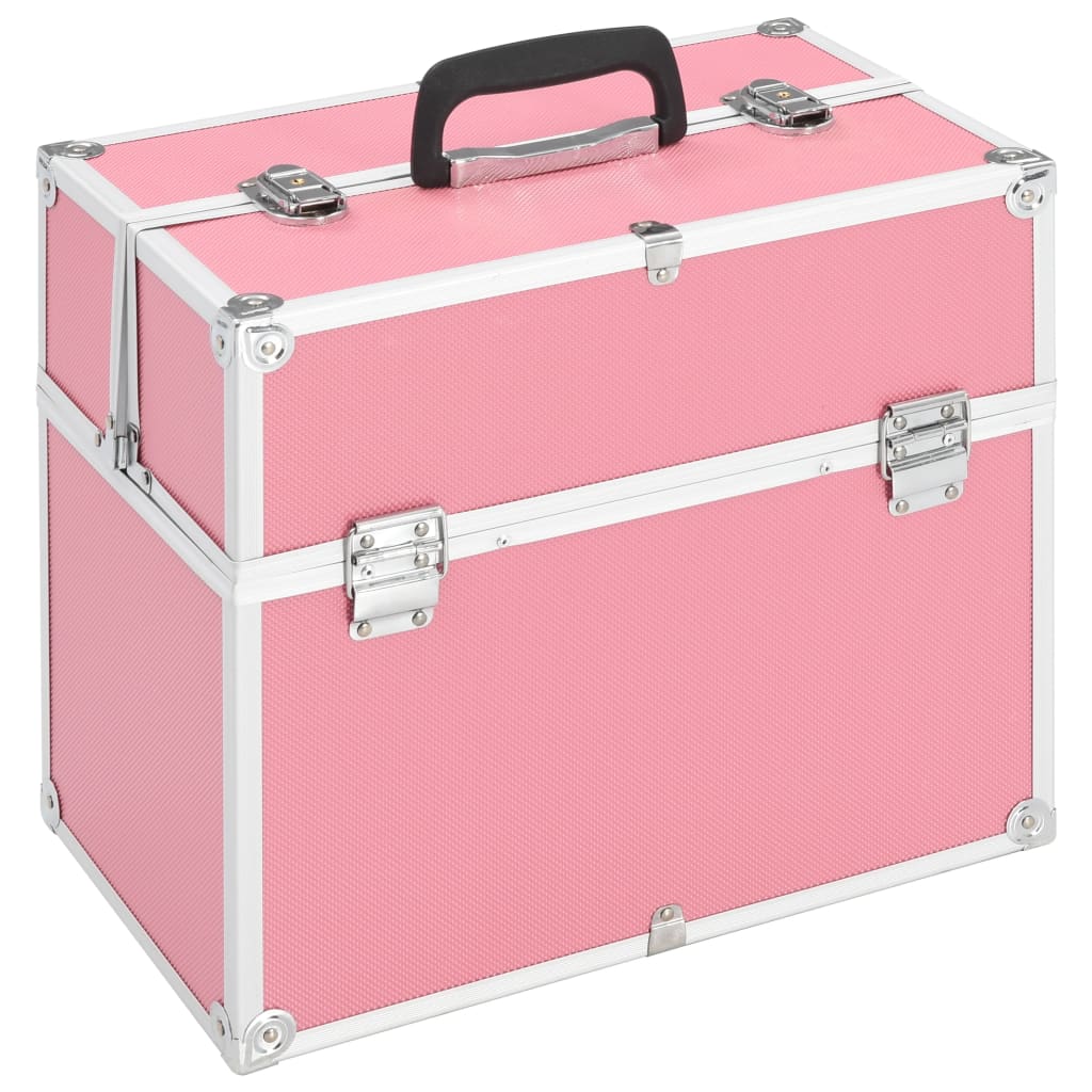 Make-up koffer 38x23x34 cm aluminium roze is nu te koop bij PeponiXL, paradijselijk wonen!