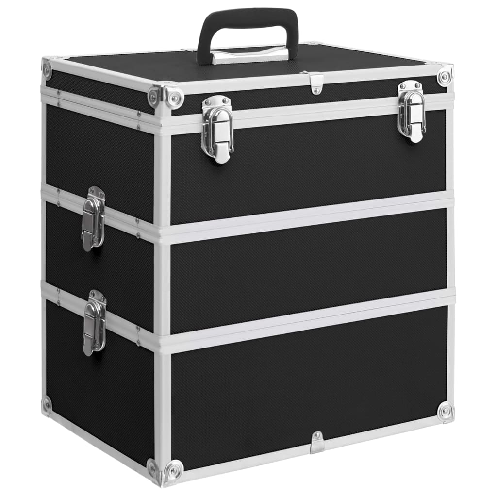 Make-up koffer 37x24x40 cm aluminium zwart is nu te koop bij PeponiXL, paradijselijk wonen!