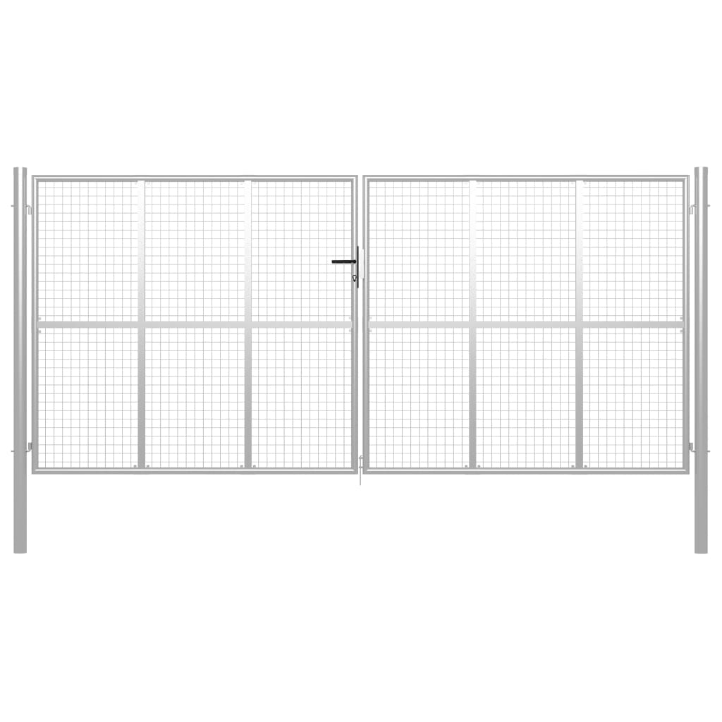 Tuinpoort gegalvaniseerd staal 400x175 cm zilver is nu te koop bij PeponiXL, paradijselijk wonen!