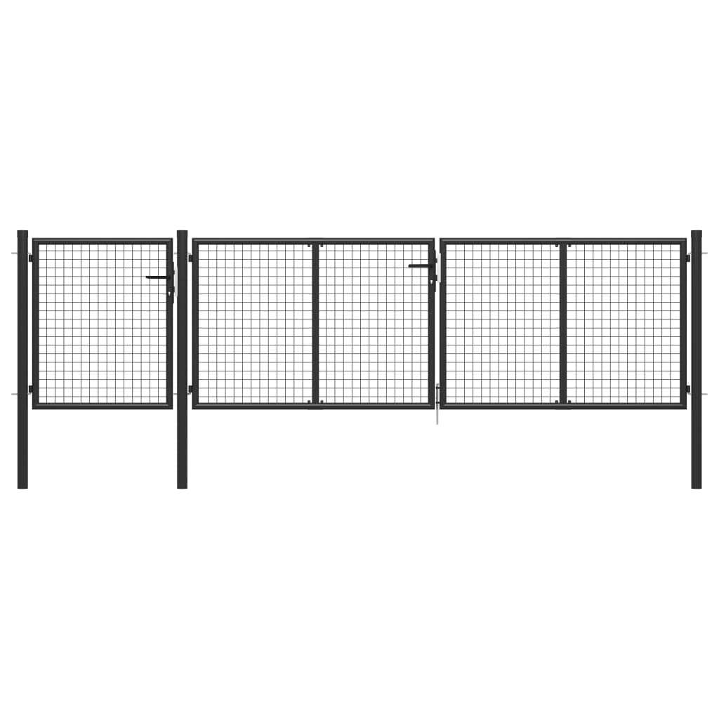 Tuinpoort staal 400x75 cm antraciet is nu te koop bij PeponiXL, paradijselijk wonen!