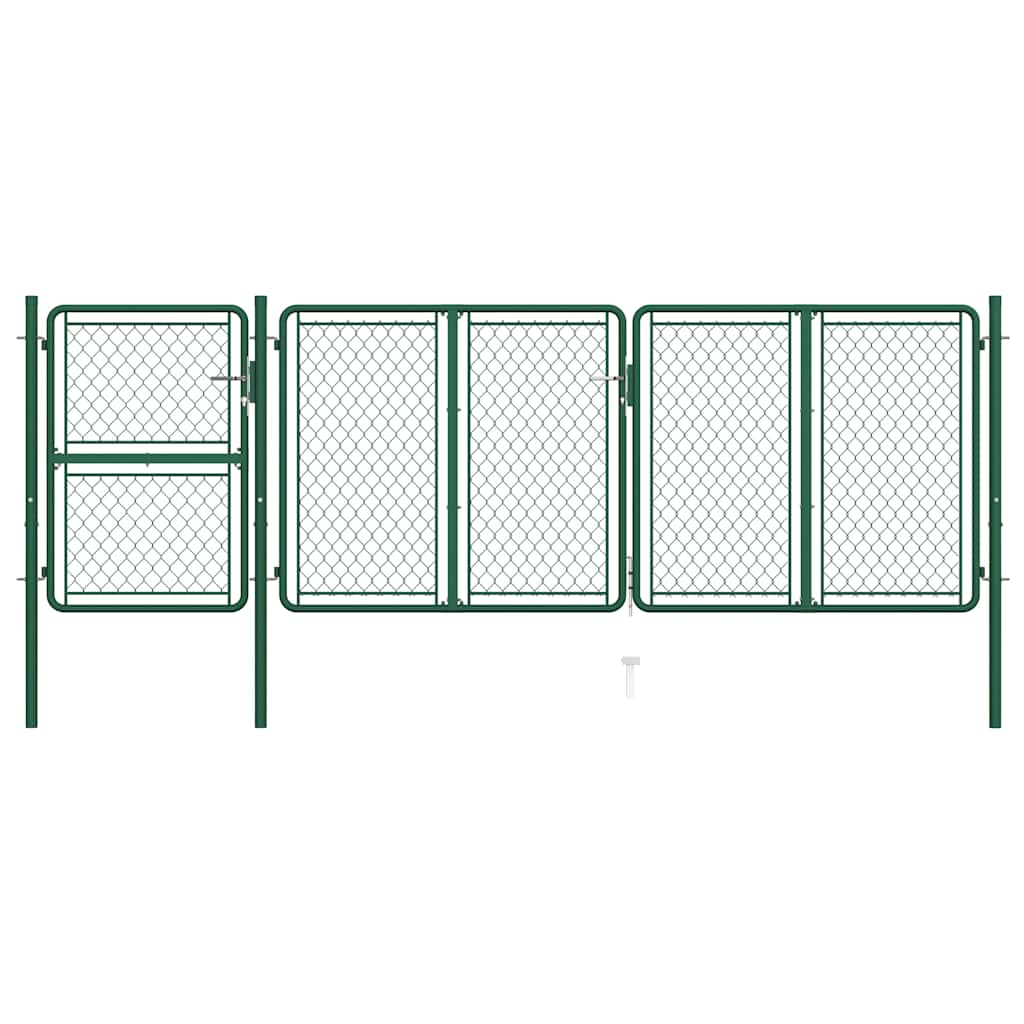 Tuinpoort staal 400x125 cm groen is nu te koop bij PeponiXL, paradijselijk wonen!