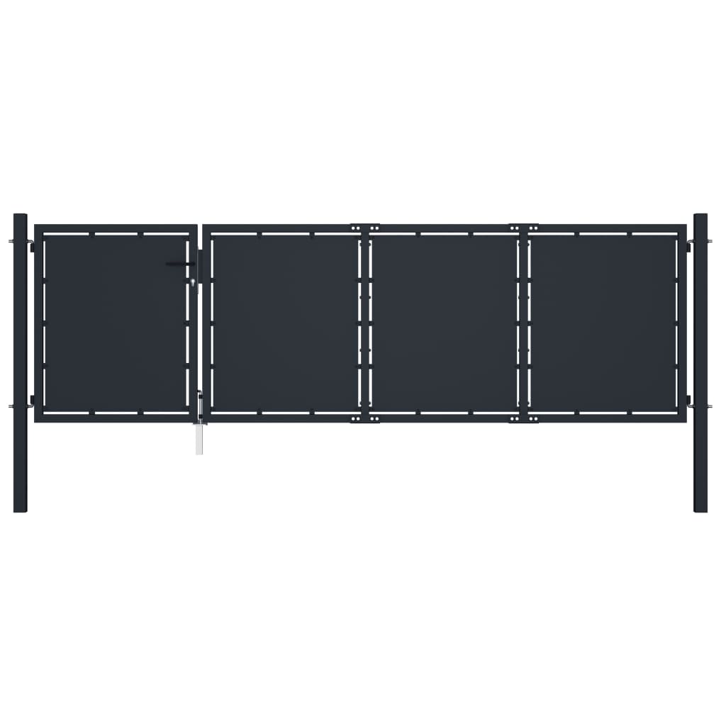 Tuinpoort staal 350x100 cm antraciet is nu te koop bij PeponiXL, paradijselijk wonen!