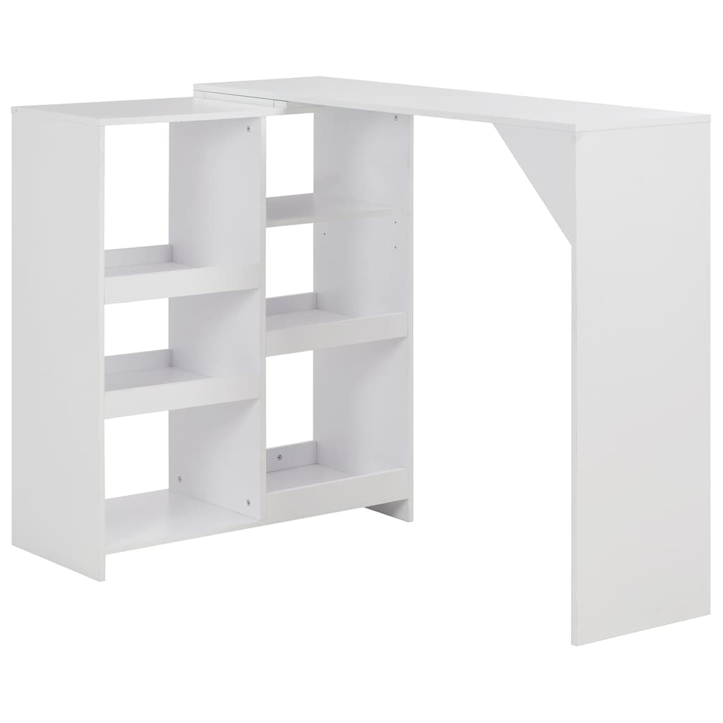 Bartafel met verplaatsbaar schap 138x39x110 cm wit is nu te koop bij PeponiXL, paradijselijk wonen!