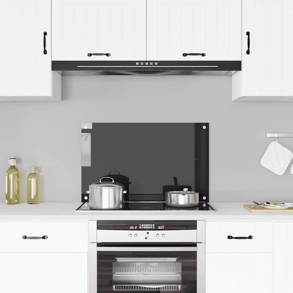 Spatscherm keuken 80x50 cm gehard glas zwart is nu te koop bij PeponiXL, paradijselijk wonen!