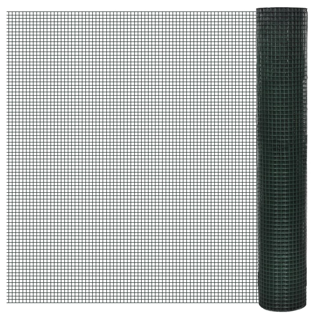 Kippengaas 10x1 m gegalvaniseerd staal met PVC-coating groen is nu te koop bij PeponiXL, paradijselijk wonen!