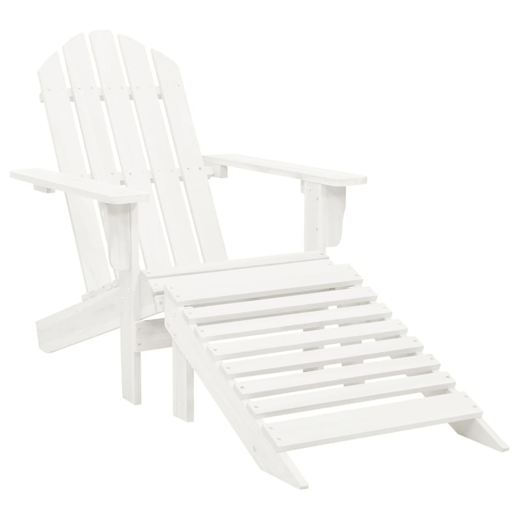 Tuinstoel met hocker hout wit is nu te koop bij PeponiXL, paradijselijk wonen!
