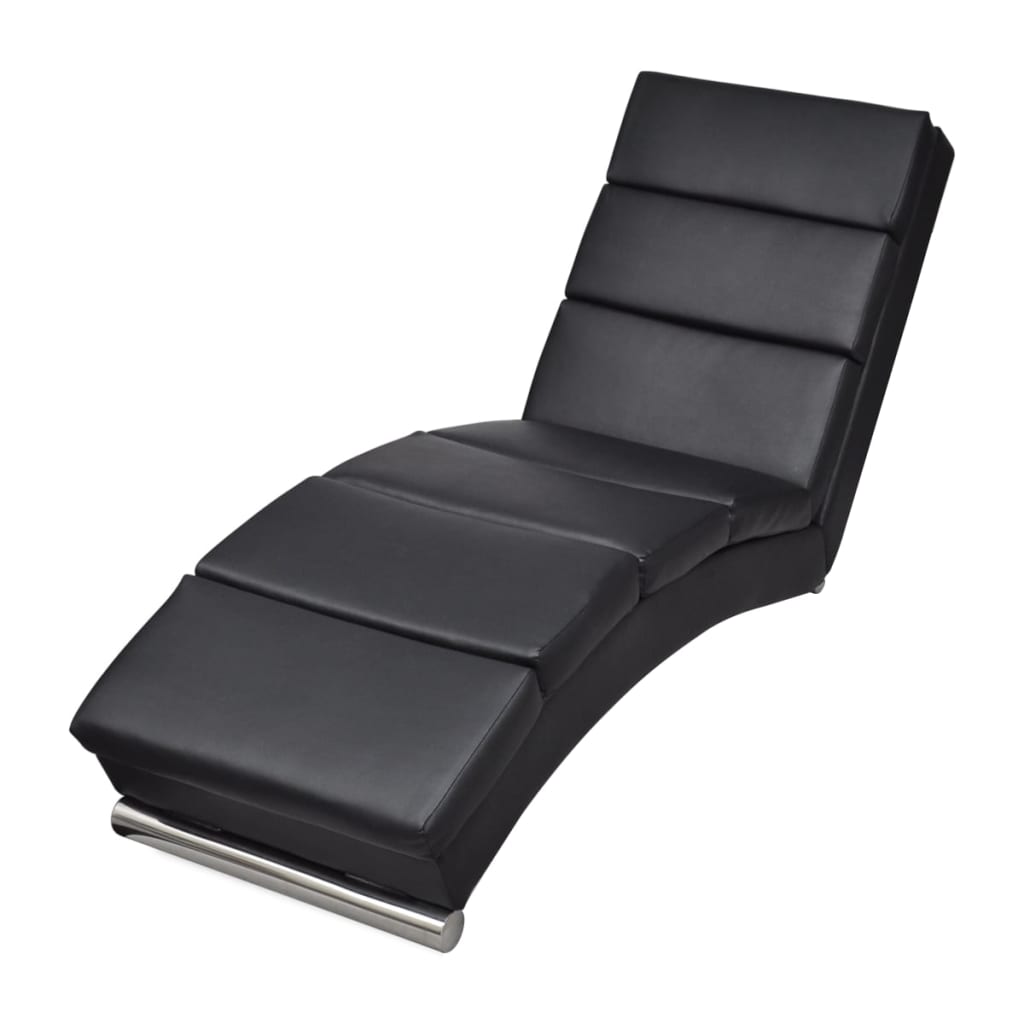 Chaise longue kunstleer zwart is nu te koop bij PeponiXL, paradijselijk wonen!