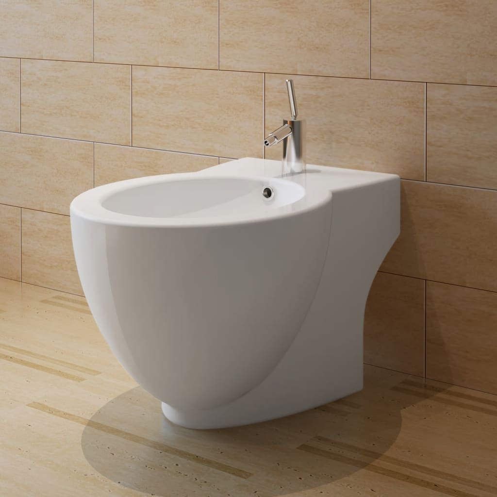 Staand bidet rond keramiek wit is nu te koop bij PeponiXL, paradijselijk wonen!