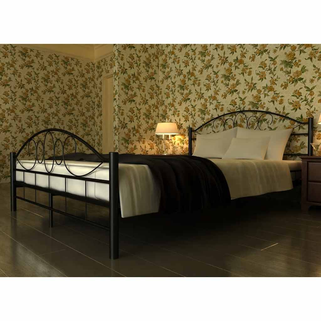 Bed met matras metaal zwart 180x200 cm is nu te koop bij PeponiXL, paradijselijk wonen!