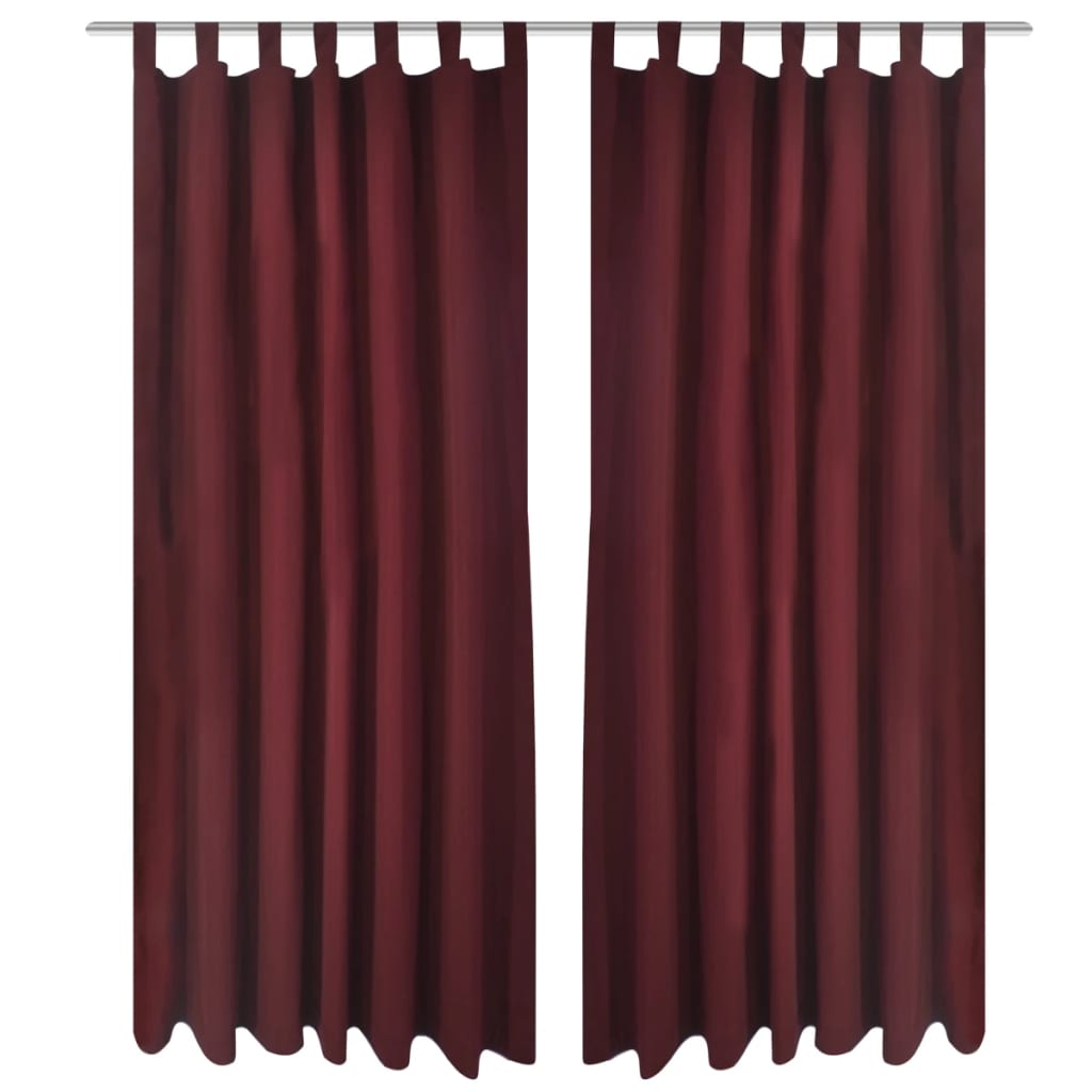 Micro-Satijnen Gordijnen met Ringen 140 x 245 cm 2 stuks (Wijnrood) is nu te koop bij PeponiXL, paradijselijk wonen!