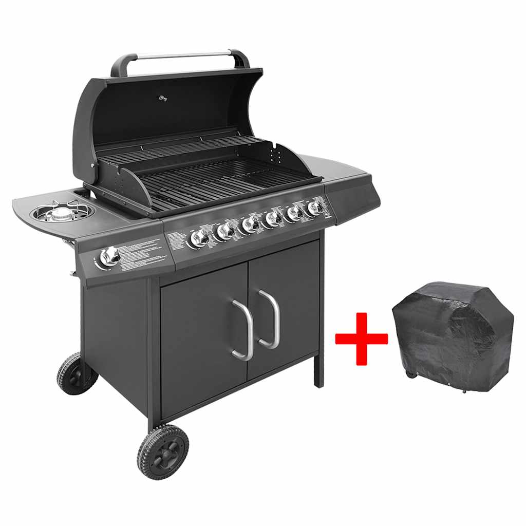 Gasbarbecue 6+1 kookzone zwart is nu te koop bij PeponiXL, paradijselijk wonen!