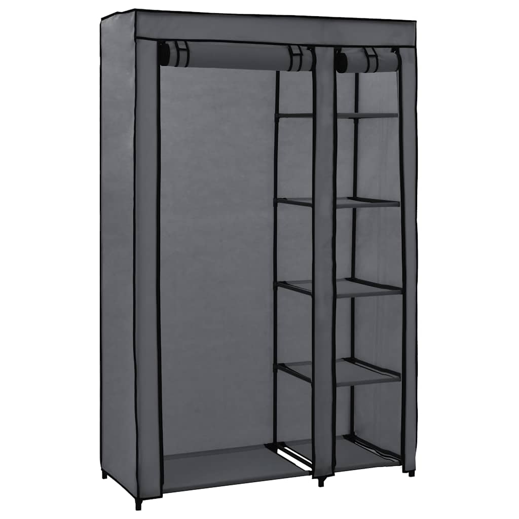 Kledingkast opvouwbaar 110x45x175 cm stof grijs is nu te koop bij PeponiXL, paradijselijk wonen!