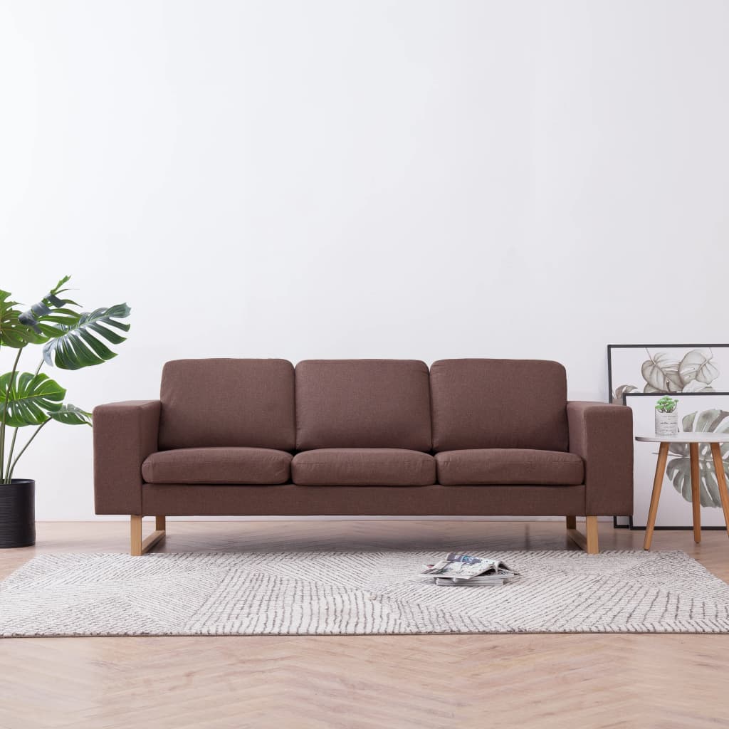 Driezitsbank stof bruin is nu te koop bij PeponiXL, paradijselijk wonen!
