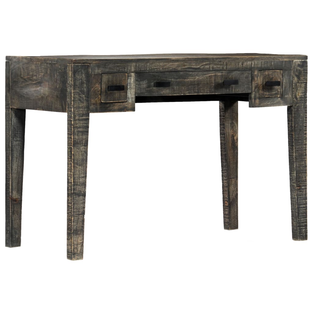 Bureau 110x50x75 cm massief mangohout zwart is nu te koop bij PeponiXL, paradijselijk wonen!