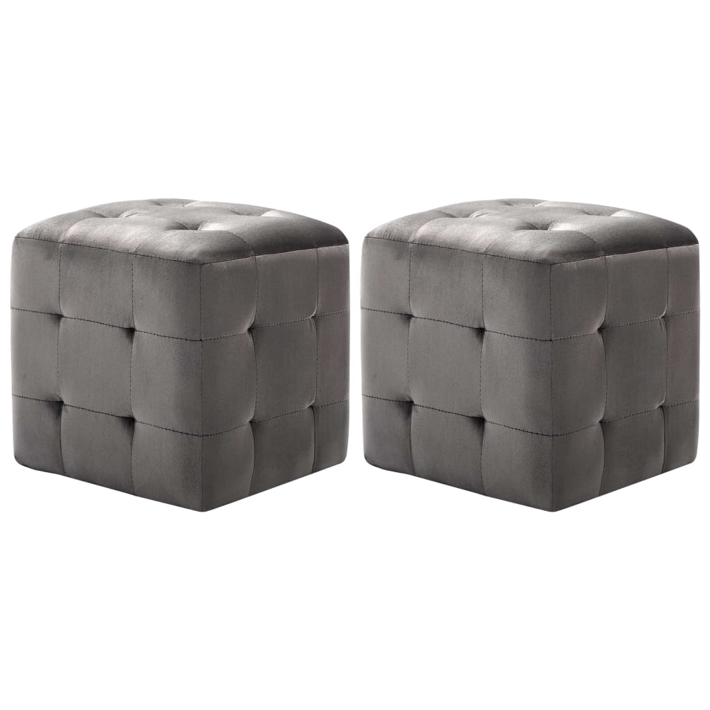 Nachtkastjes 2 st 30x30x30 cm fluweel grijs is nu te koop bij PeponiXL, paradijselijk wonen!