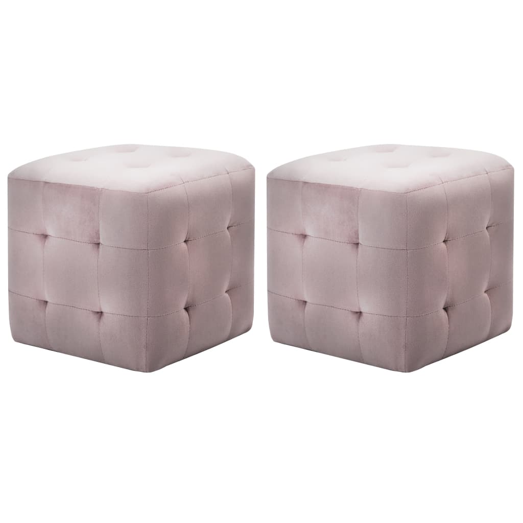 Nachtkastjes 2 st 30x30x30 cm fluweel roze is nu te koop bij PeponiXL, paradijselijk wonen!