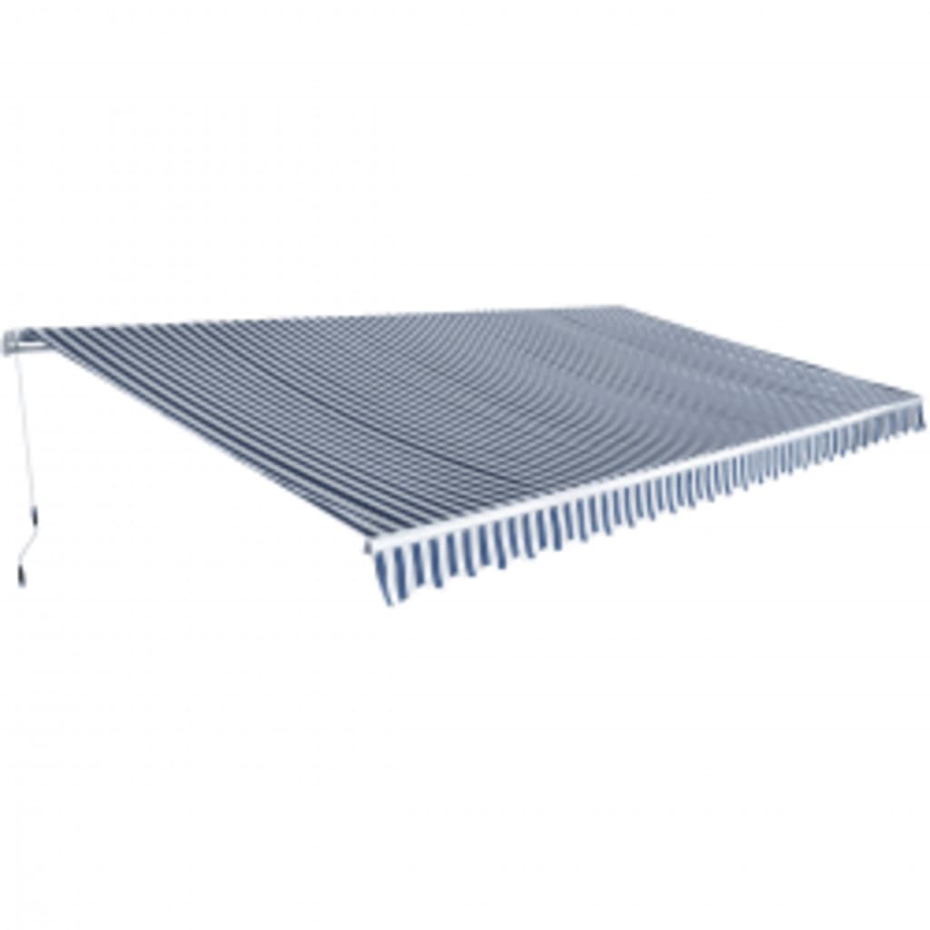 Luifel handmatig uittrekbaar 600 cm blauw/wit is nu te koop bij PeponiXL, paradijselijk wonen!