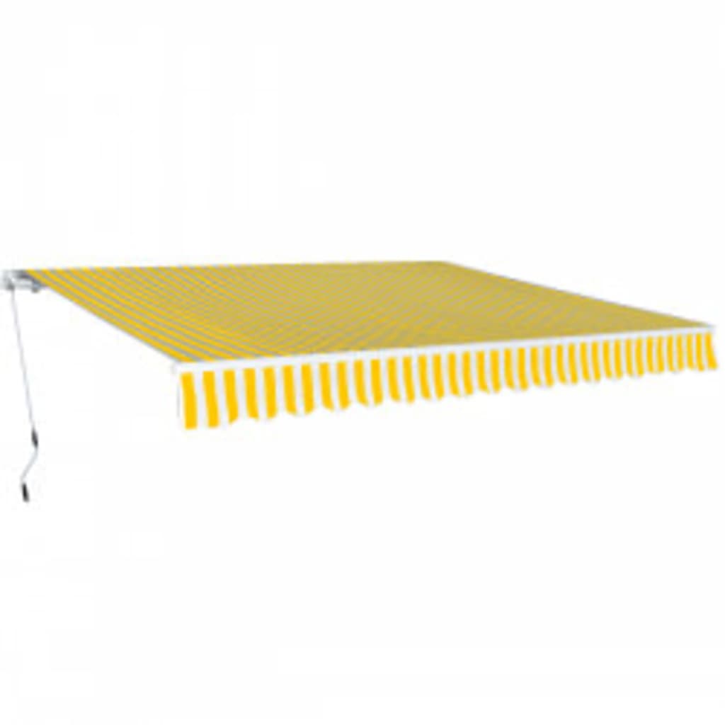 Luifel handmatig uittrekbaar 600 cm geel/wit is nu te koop bij PeponiXL, paradijselijk wonen!