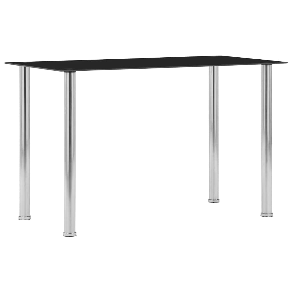 Eettafel 120x60x75 cm gehard glas zwart is nu te koop bij PeponiXL, paradijselijk wonen!