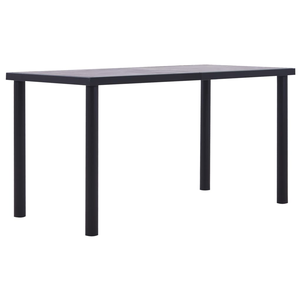 Eettafel 140x70x75 cm MDF zwart en betongrijs is nu te koop bij PeponiXL, paradijselijk wonen!