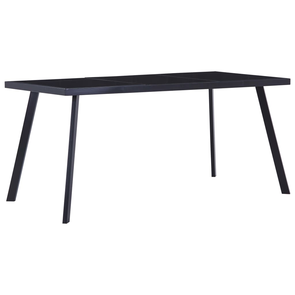 Eettafel 180x90x75 cm gehard glas zwart is nu te koop bij PeponiXL, paradijselijk wonen!