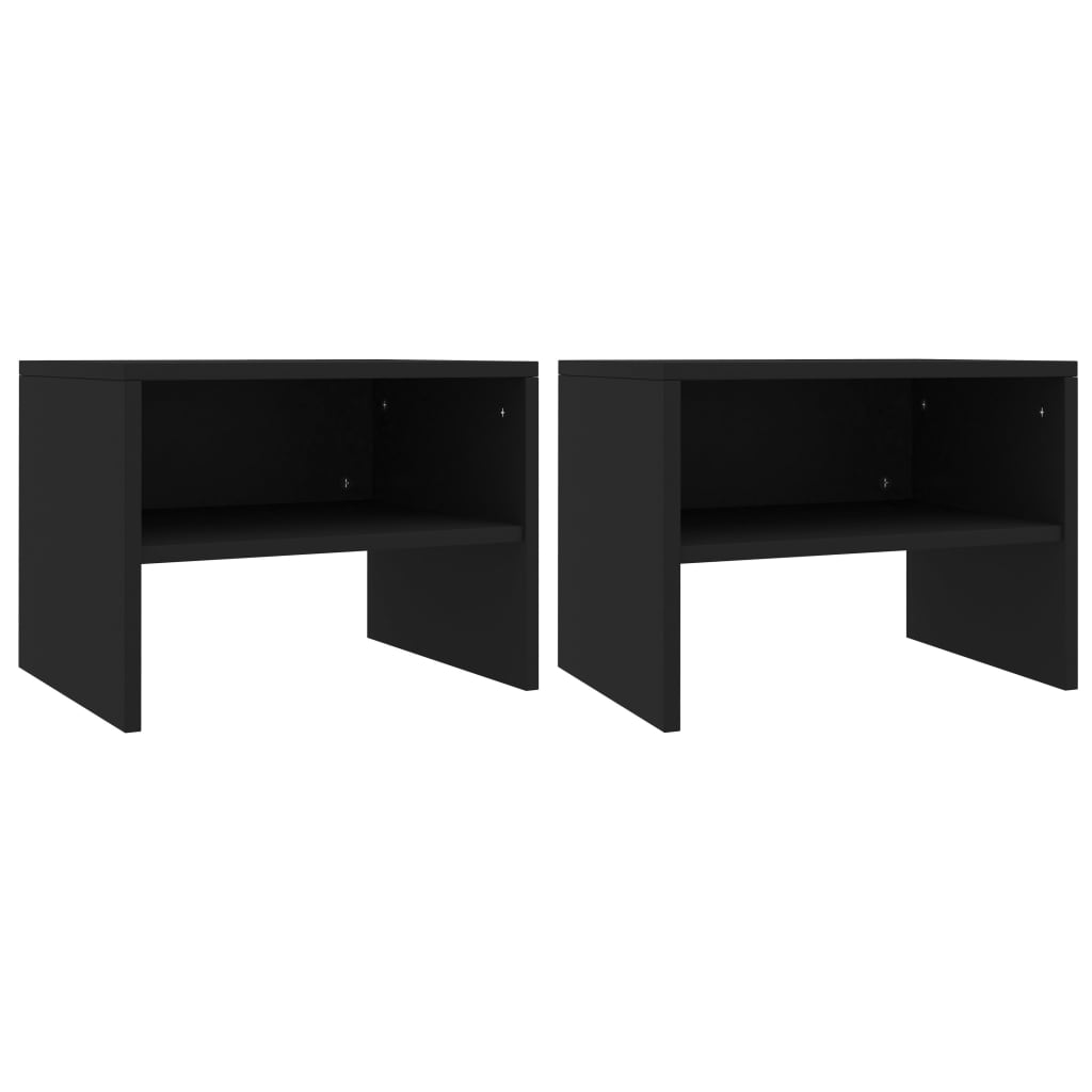 Nachtkastjes 2 st 40x30x30 cm bewerkt hout zwart is nu te koop bij PeponiXL, paradijselijk wonen!