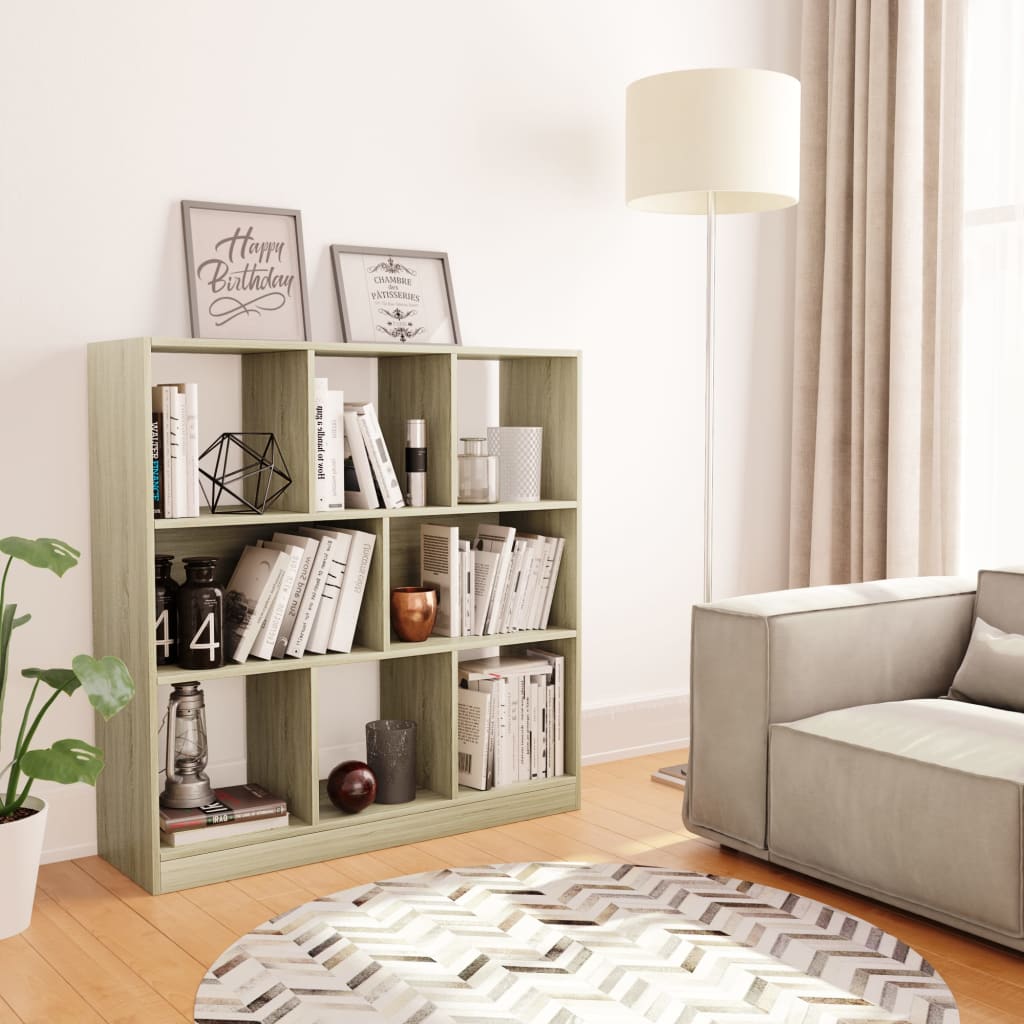 Boekenkast 97,5x29,5x100 cm bewerkt hout sonoma eikenkleurig is nu te koop bij PeponiXL, paradijselijk wonen!