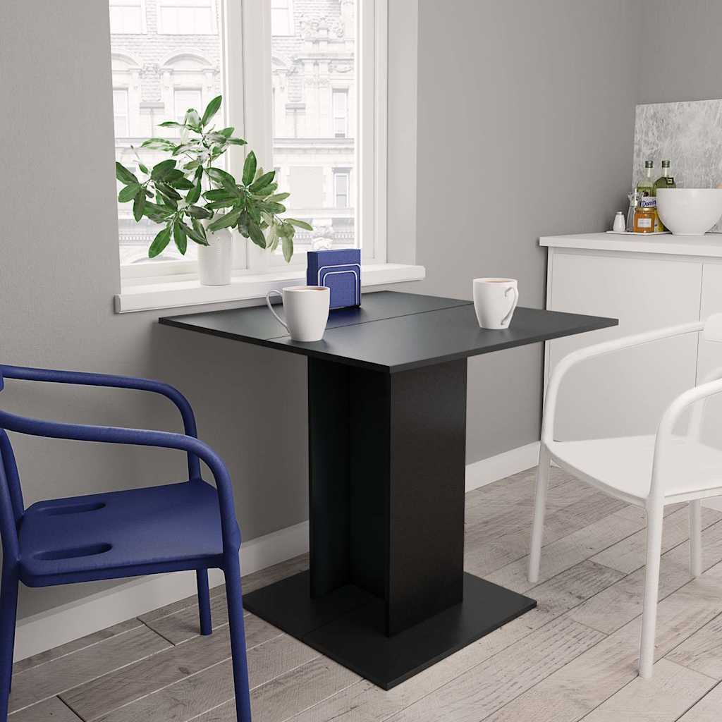 Eettafel 80x80x75 cm bewerkt hout zwart is nu te koop bij PeponiXL, paradijselijk wonen!