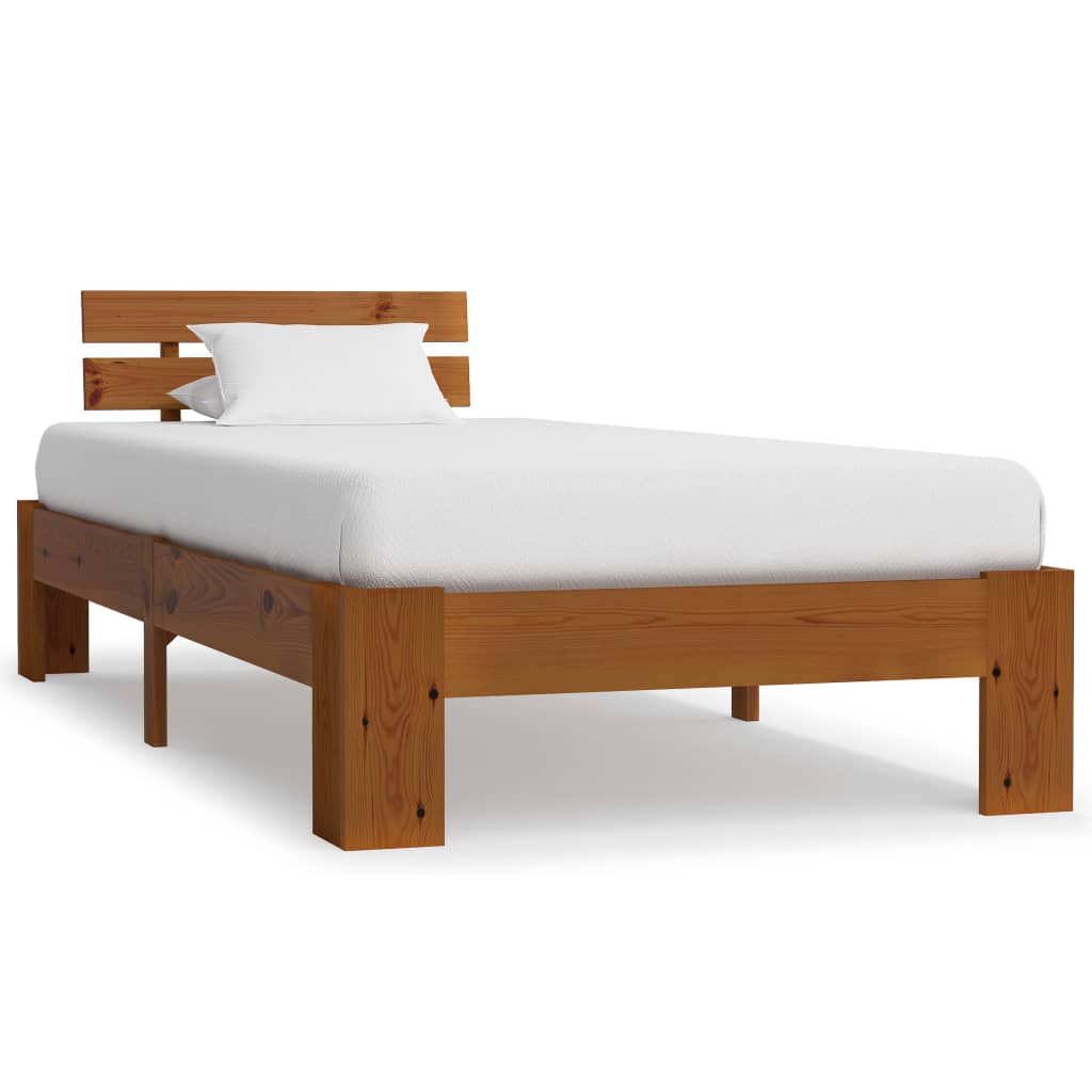 Bedframe massief grenenhout honingbruin 90x200 cm is nu te koop bij PeponiXL, paradijselijk wonen!