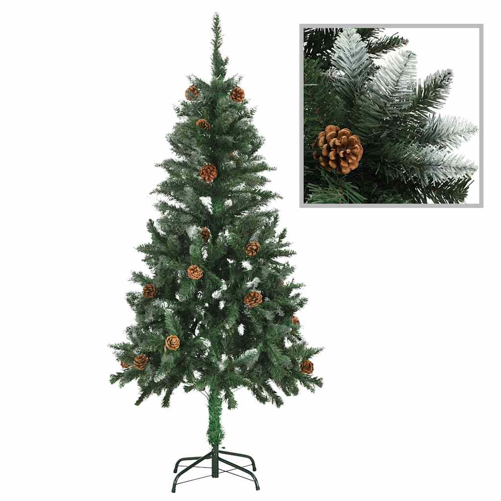 Kunstkerstboom met dennenappels en wit glitter 150 cm is nu te koop bij PeponiXL, paradijselijk wonen!