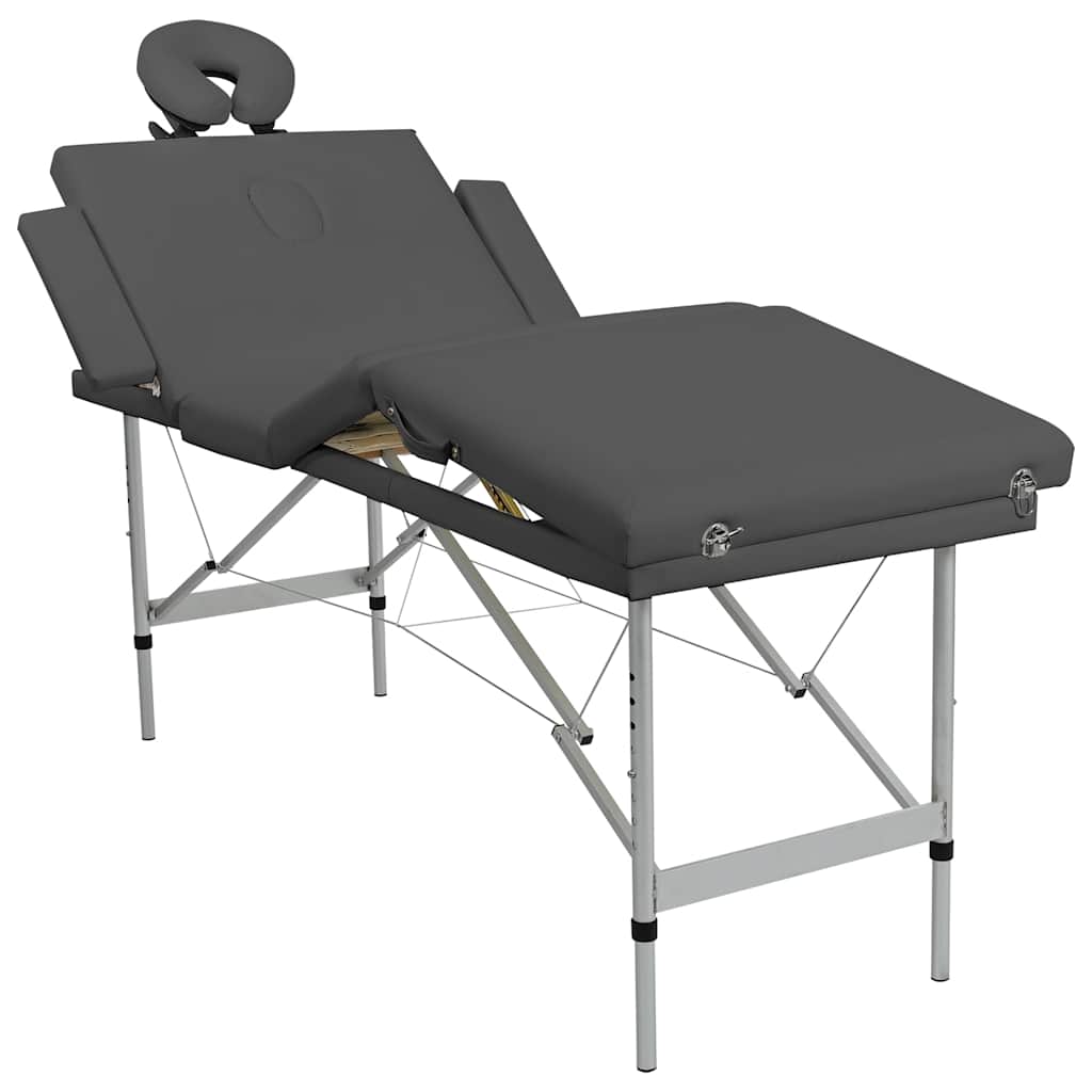 Massagetafel met 4 zones 186x68 cm aluminium frame antraciet is nu te koop bij PeponiXL, paradijselijk wonen!