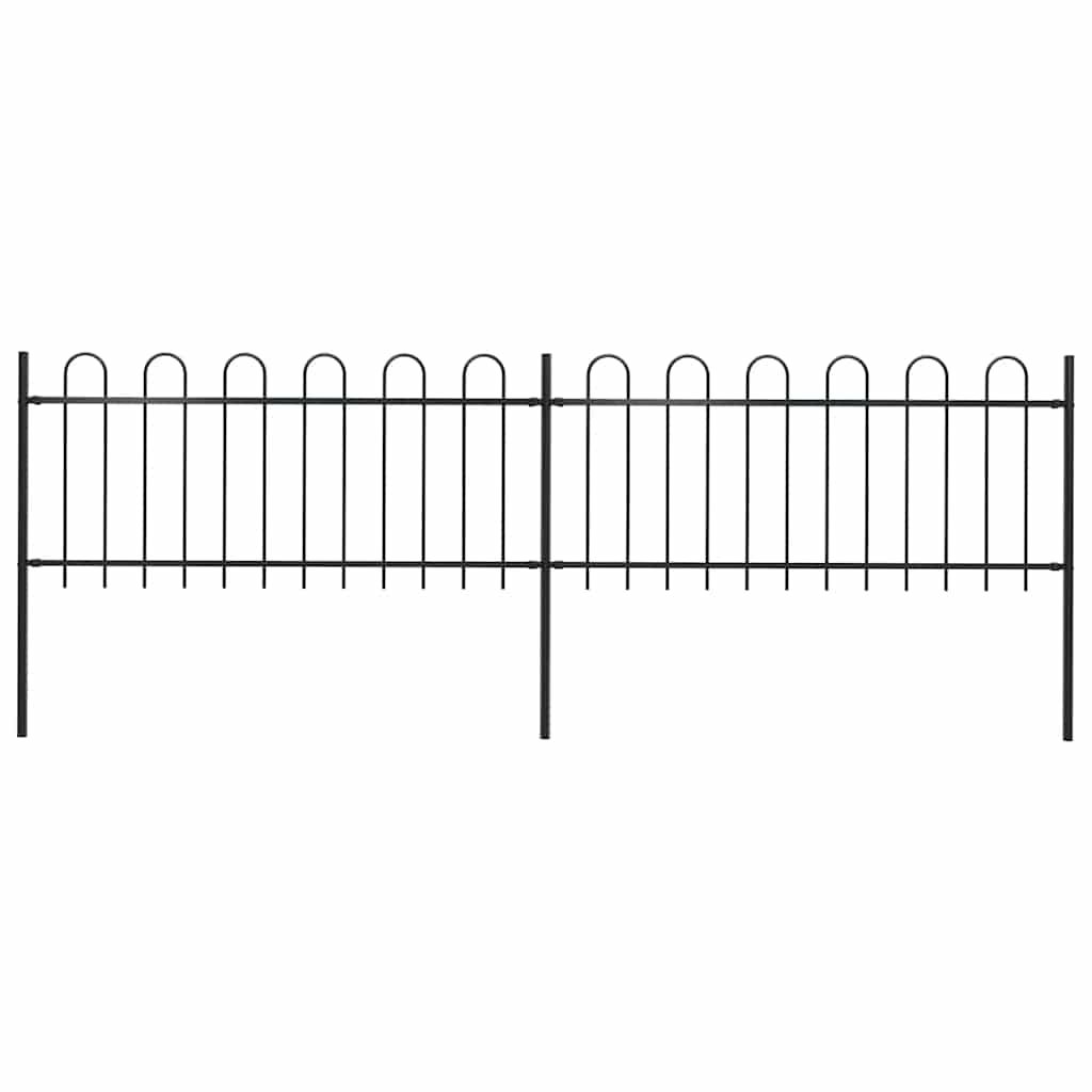 Tuinhek met ringtop staal 359x80 cm zwart is nu te koop bij PeponiXL, paradijselijk wonen!