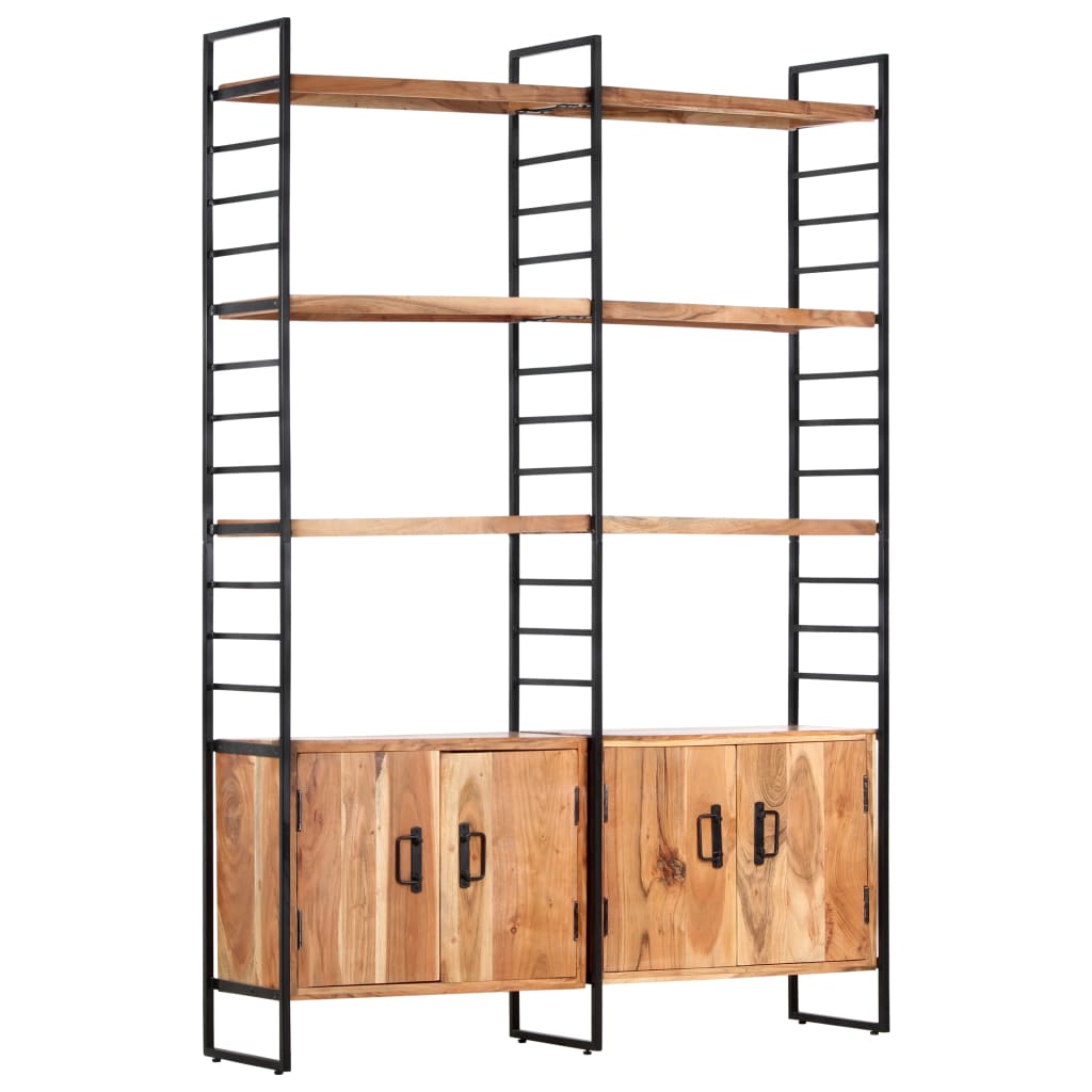 Boekenkast met 4 schappen 124x30x180 cm massief acaciahout is nu te koop bij PeponiXL, paradijselijk wonen!