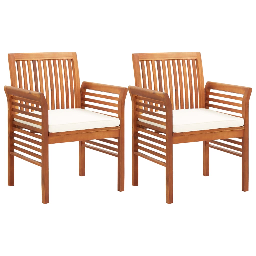 Tuinstoelen 2 st met kussens massief acaciahout is nu te koop bij PeponiXL, paradijselijk wonen!