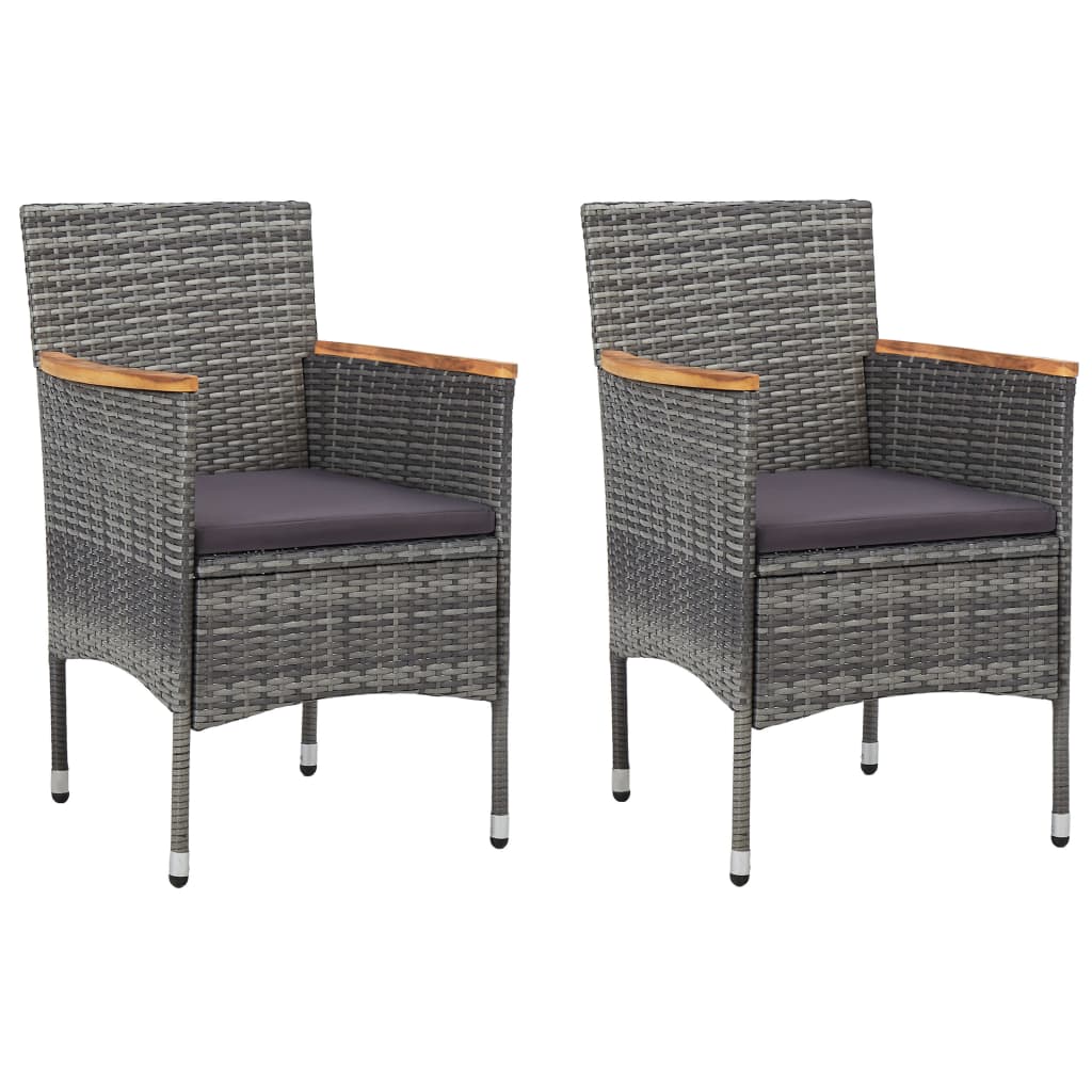 Tuinstoelen 2 st poly rattan grijs is nu te koop bij PeponiXL, paradijselijk wonen!